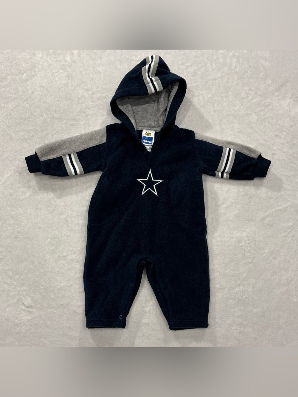 NFL Dallas Cowboys Adidas Play Football Hooded Fleece One Piece Jumper 6/9 month